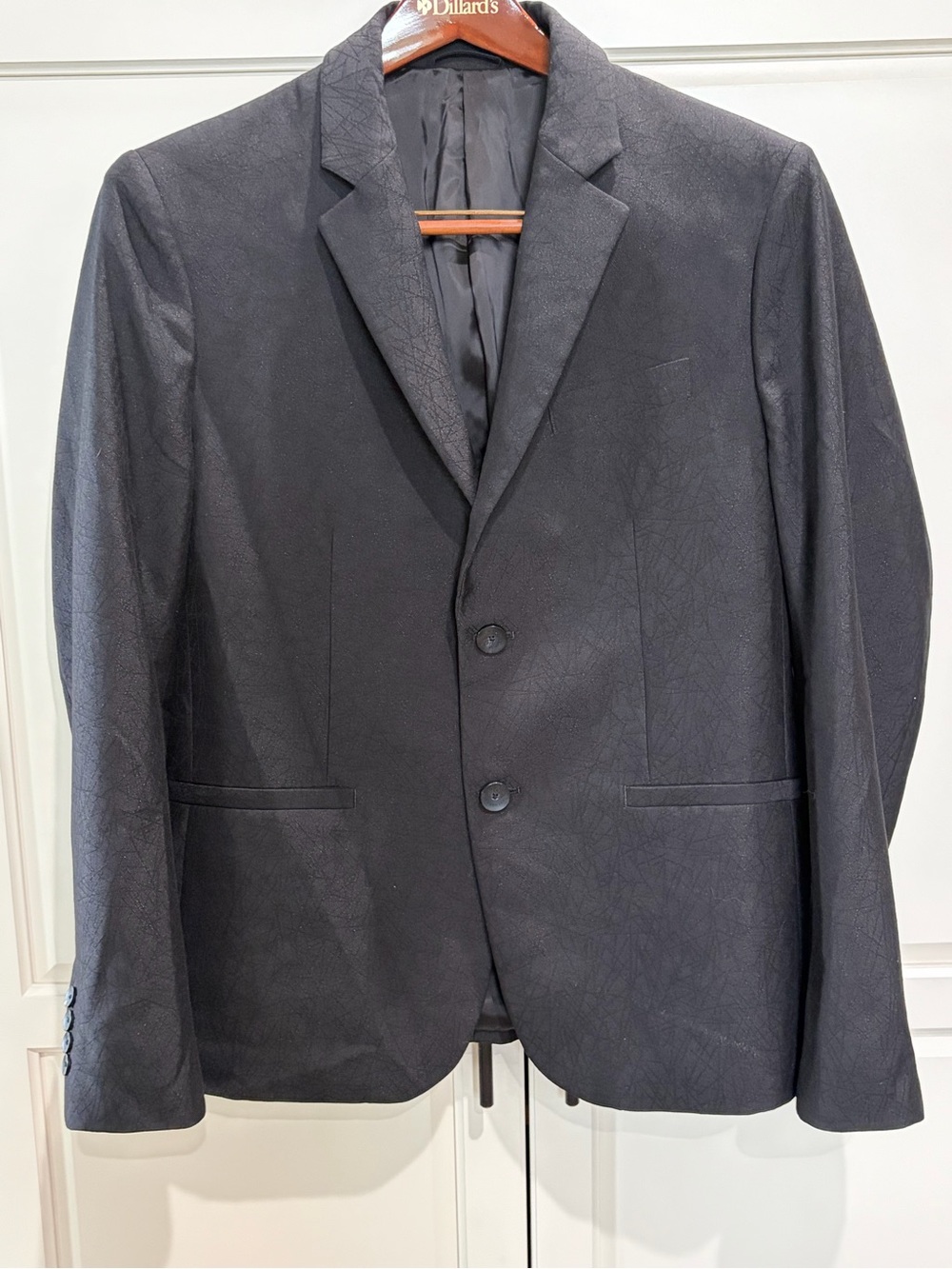 A|X Armani Exchange Men’s Black Geometric Stretch Sport Coat Blazer 42